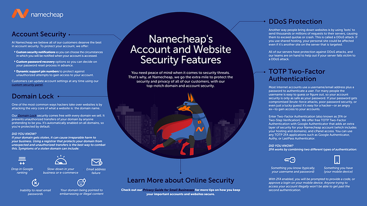 namecheap security features