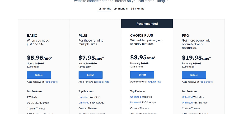 hostinger vs bluehost pricing